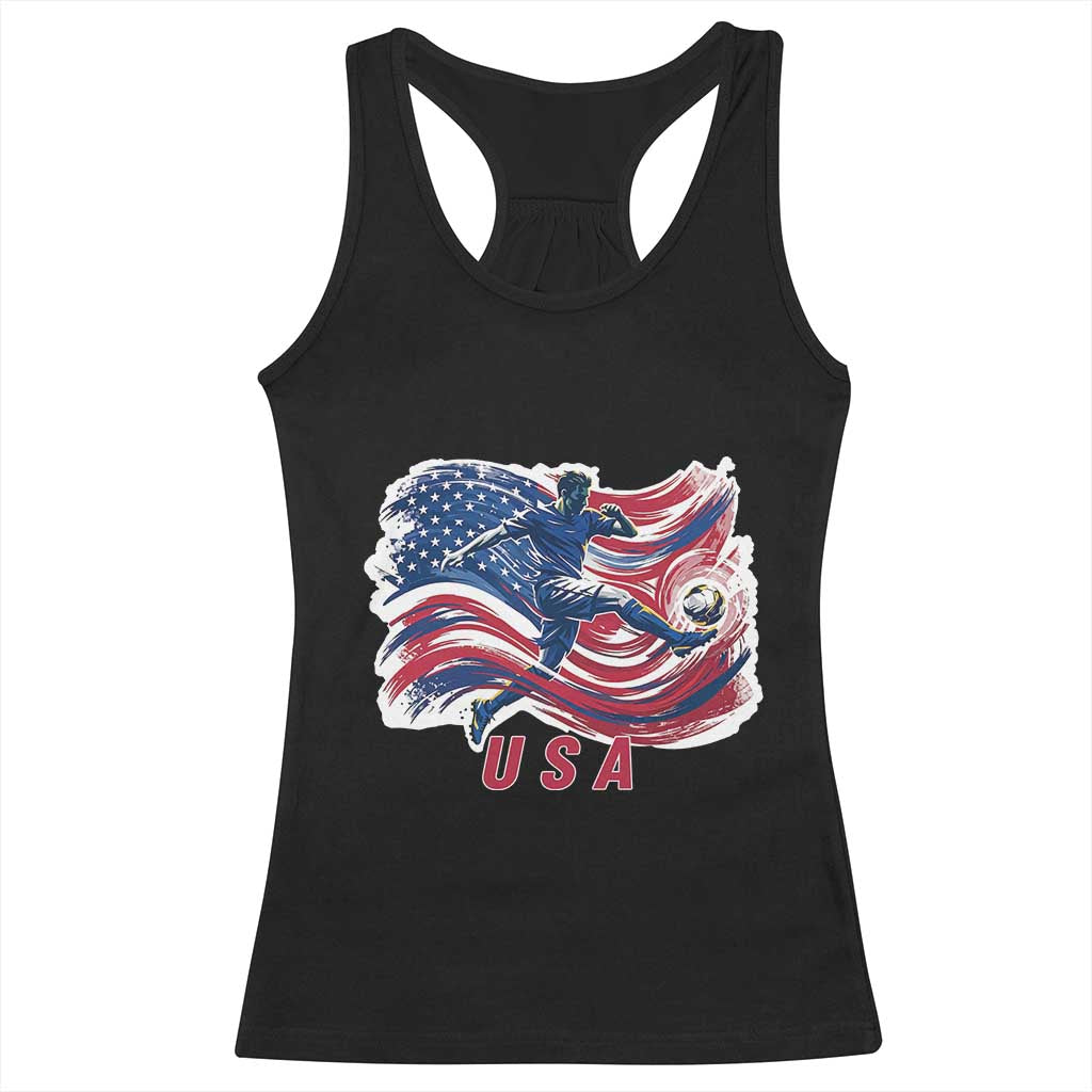 USA Soccer Fan American Flag Racerback Tank Top TS14 Black Print Your Wear