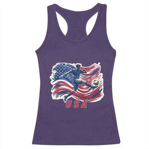 USA Soccer Fan American Flag Racerback Tank Top TS14 Purple Print Your Wear