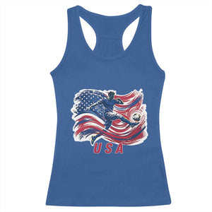 USA Soccer Fan American Flag Racerback Tank Top TS14 Royal Blue Print Your Wear