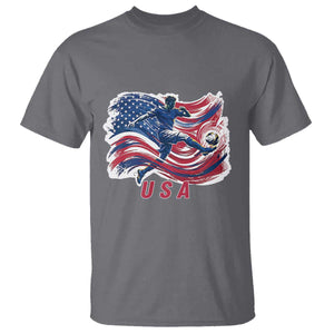 USA Soccer Fan American Flag T Shirt TS14 Charcoal Print Your Wear
