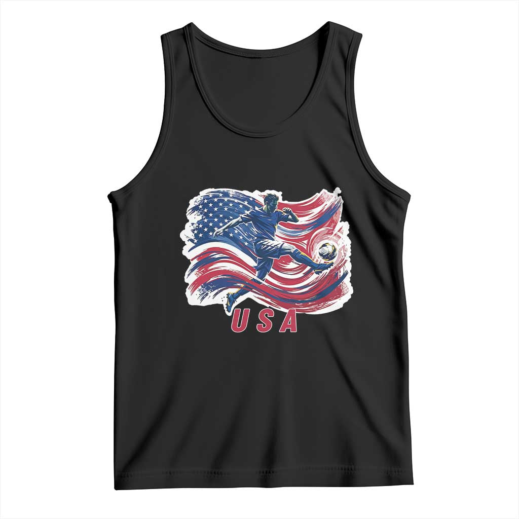 USA Soccer Fan American Flag Tank Top TS14 Black Print Your Wear