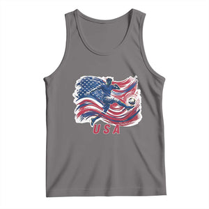 USA Soccer Fan American Flag Tank Top TS14 Deep Heather Print Your Wear