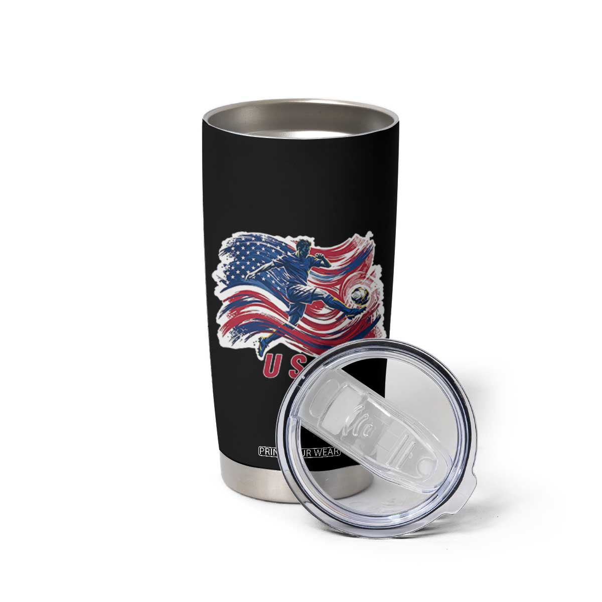 USA Soccer Fan American Flag Tumbler Cup TS14 Print Your Wear