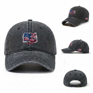 USA Soccer Fan American Flag Washed Cotton Baseball Cap TS14 Washed Cap Universal Fit Dark Gray Print Your Wear
