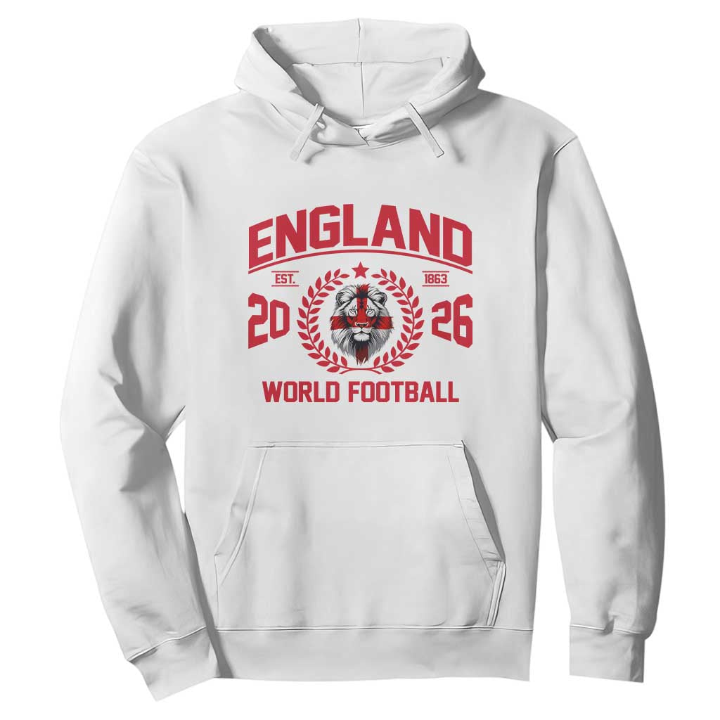 England Football Flag Hoodie Lion St George Cross Soccer Fan Patriotic TS14 White Print Your Wear