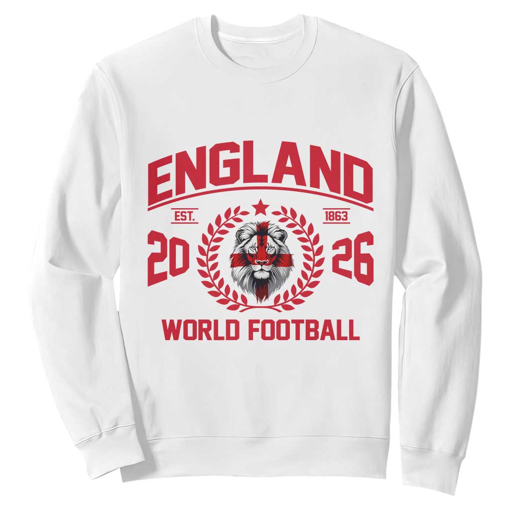 England Football Flag Sweatshirt Lion St George Cross Soccer Fan Patriotic TS14 White Print Your Wear