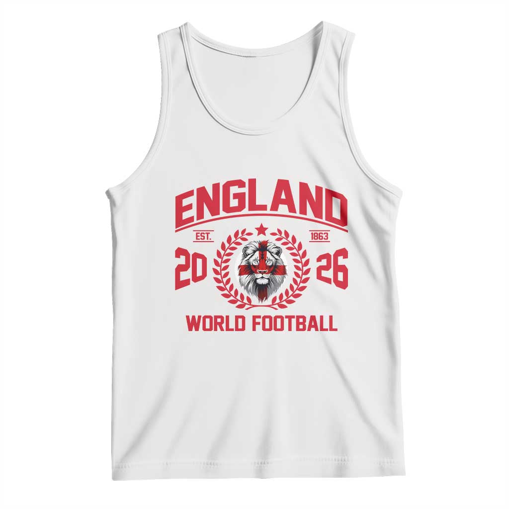 England Football Flag Tank Top Lion St George Cross Soccer Fan Patriotic TS14 White Print Your Wear