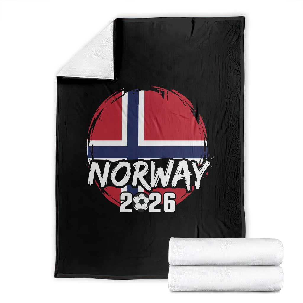 Norway 2026 Soccer Football Fan Norwegian Flag Throw Blanket TS14 Black Print Your Wear