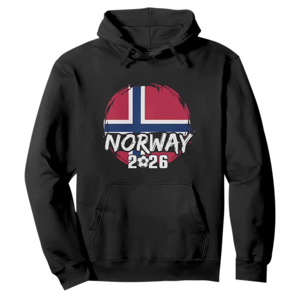 Norway 2026 Soccer Football Fan Norwegian Flag Hoodie TS14 Black Print Your Wear