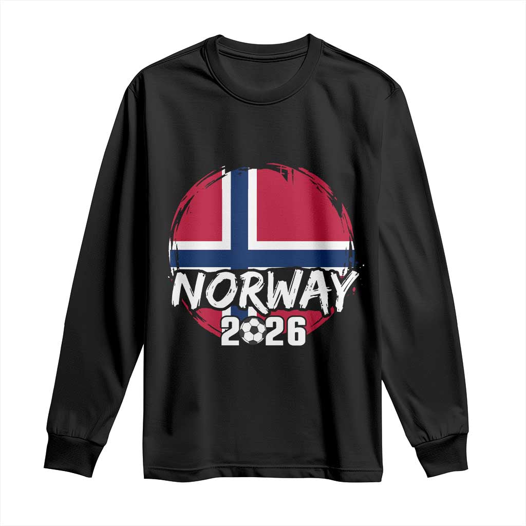 Norway 2026 Soccer Football Fan Norwegian Flag Long Sleeve Shirt TS14 Black Print Your Wear