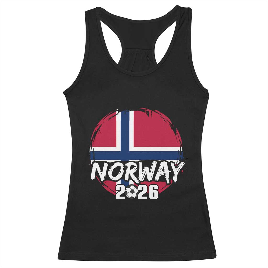 Norway 2026 Soccer Football Fan Norwegian Flag Racerback Tank Top TS14 Black Print Your Wear