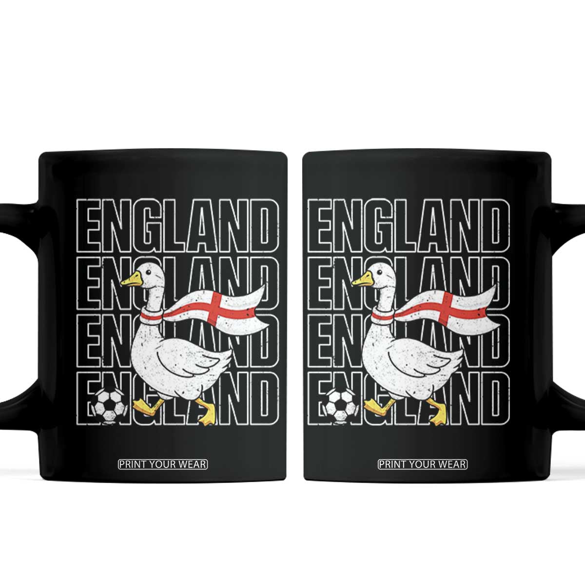 England Soccer Football Coffee Mug Silly Goose England Flag Fan Supporter TS14 Black Print Your Wear