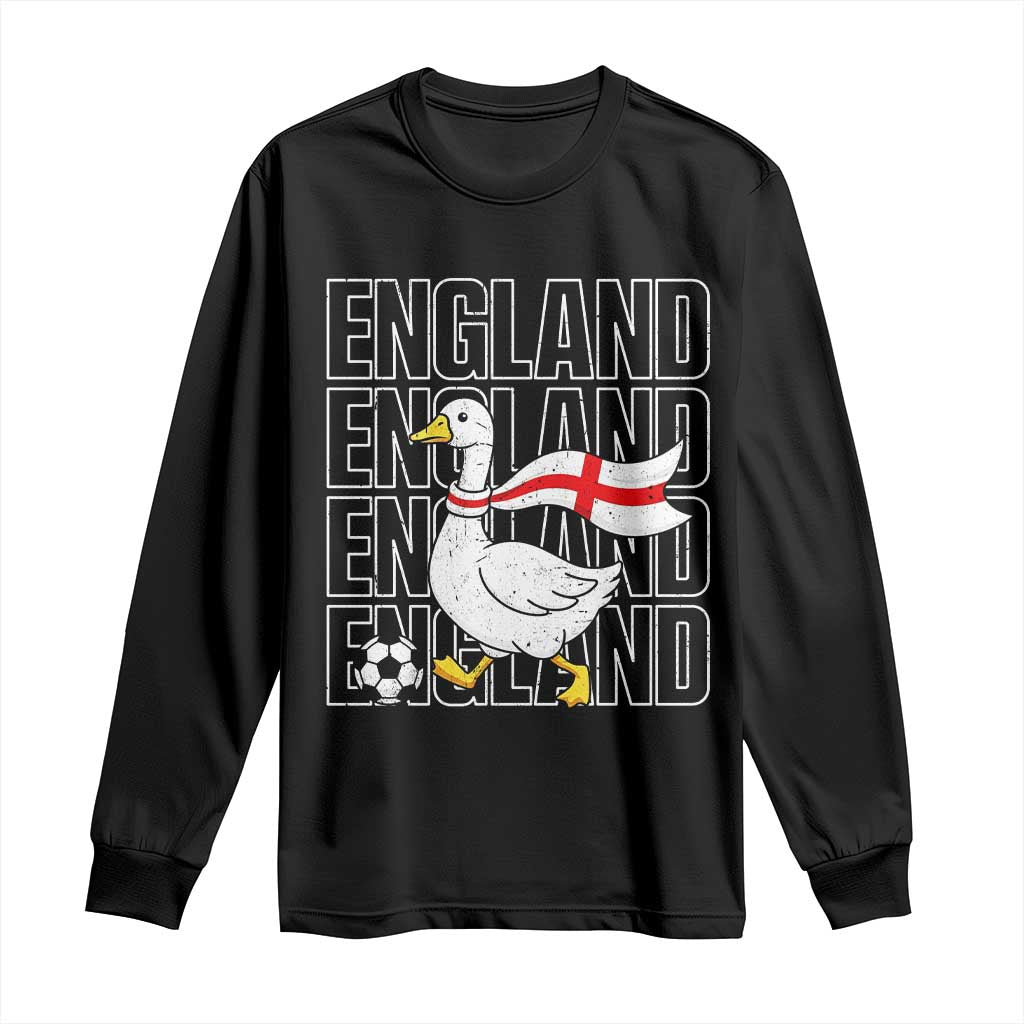 England Soccer Football Long Sleeve Shirt Silly Goose England Flag Fan Supporter TS14 Black Print Your Wear
