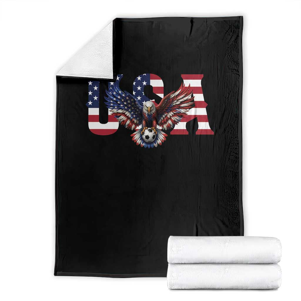 USA Soccer Eagle American Flag Fan Throw Blanket TS14 Black Print Your Wear