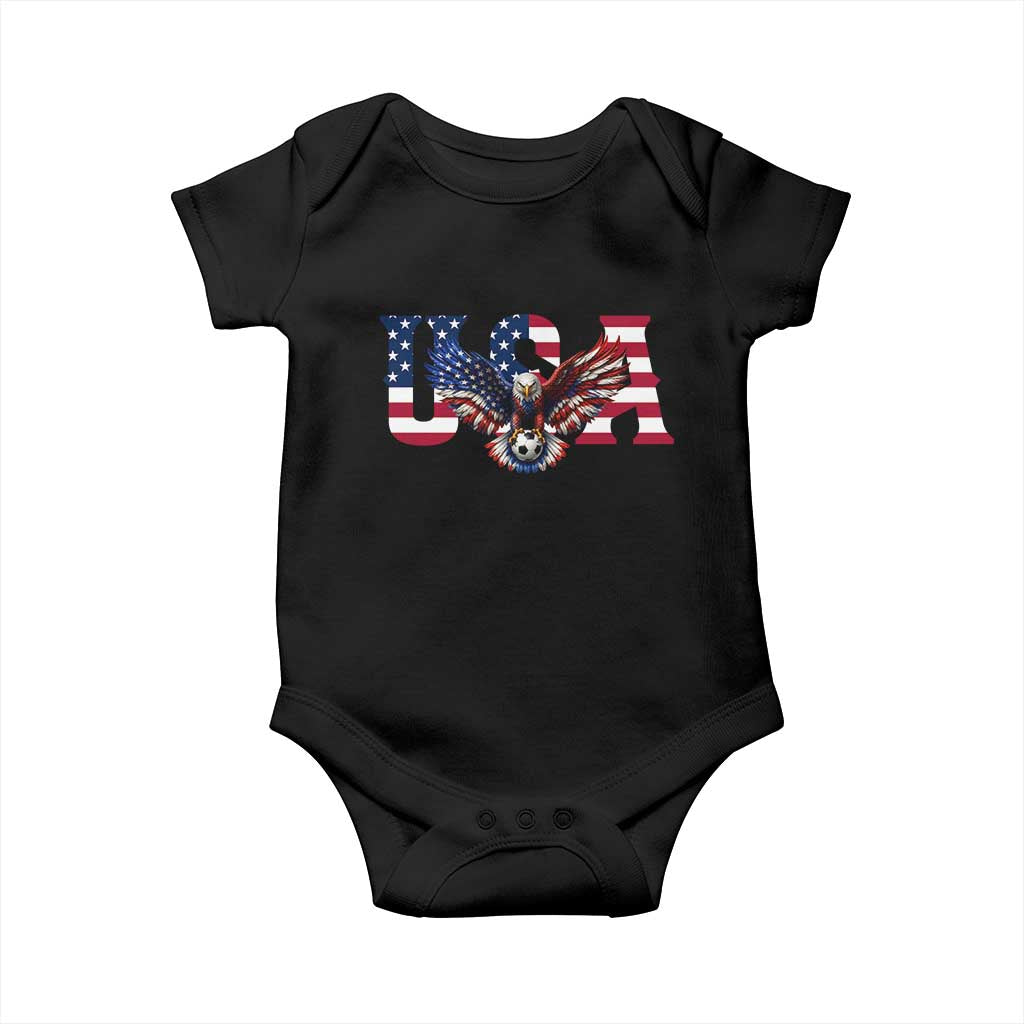 USA Soccer Eagle American Flag Fan Baby Onesie TS14 Black Print Your Wear