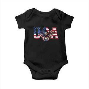 USA Soccer Eagle American Flag Fan Baby Onesie TS14 Black Print Your Wear