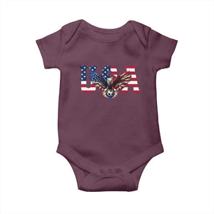 USA Soccer Eagle American Flag Fan Baby Onesie TS14 Maroon Print Your Wear