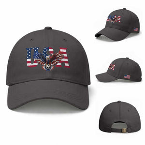 USA Soccer Eagle American Flag Fan Baseball Cap TS14 Baseball Cap Universal Fit Dark Gray Print Your Wear