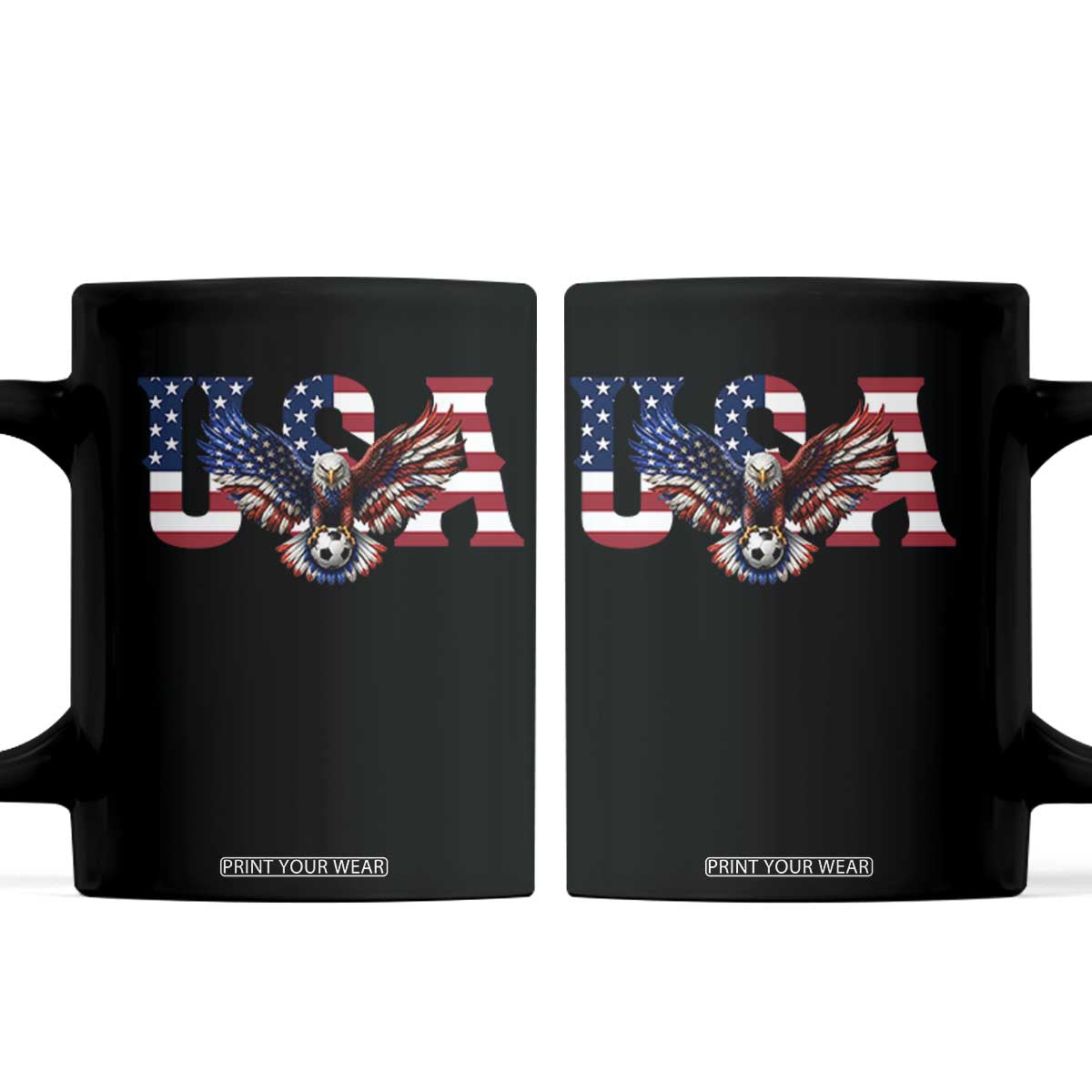 USA Soccer Eagle American Flag Fan Coffee Mug TS14 Black Print Your Wear