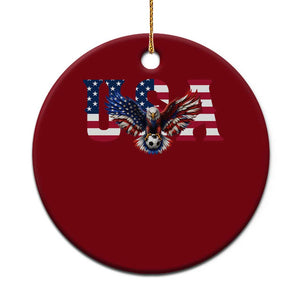 USA Soccer Eagle American Flag Fan Ceramic Ornament TS14 1pc Red Print Your Wear