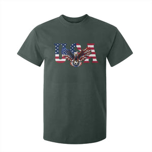 USA Soccer Eagle American Flag Fan T Shirt For Kid TS14 Dark Forest Green Print Your Wear