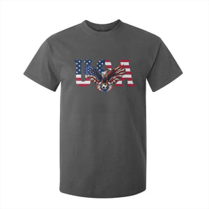 USA Soccer Eagle American Flag Fan T Shirt For Kid TS14 Dark Heather Print Your Wear