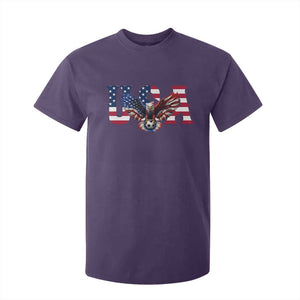 USA Soccer Eagle American Flag Fan T Shirt For Kid TS14 Purple Print Your Wear