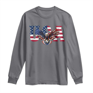 USA Soccer Eagle American Flag Fan Long Sleeve Shirt TS14 Charcoal Print Your Wear