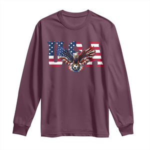 USA Soccer Eagle American Flag Fan Long Sleeve Shirt TS14 Maroon Print Your Wear