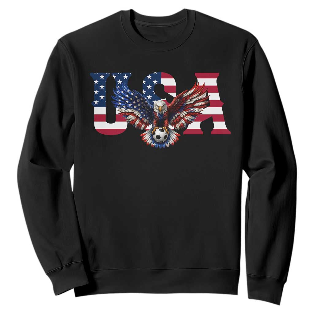 USA Soccer Eagle American Flag Fan Sweatshirt TS14 Black Print Your Wear