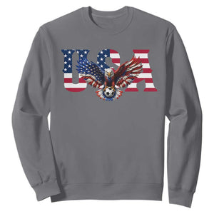 USA Soccer Eagle American Flag Fan Sweatshirt TS14 Charcoal Print Your Wear