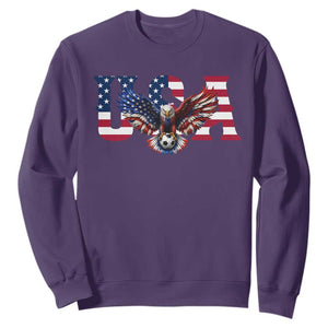 USA Soccer Eagle American Flag Fan Sweatshirt TS14 Purple Print Your Wear