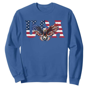 USA Soccer Eagle American Flag Fan Sweatshirt TS14 Royal Blue Print Your Wear