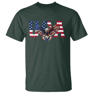 USA Soccer Eagle American Flag Fan T Shirt TS14 Dark Forest Green Print Your Wear