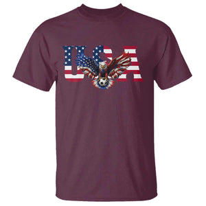 USA Soccer Eagle American Flag Fan T Shirt TS14 Maroon Print Your Wear