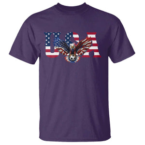 USA Soccer Eagle American Flag Fan T Shirt TS14 Purple Print Your Wear