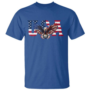 USA Soccer Eagle American Flag Fan T Shirt TS14 Royal Blue Print Your Wear