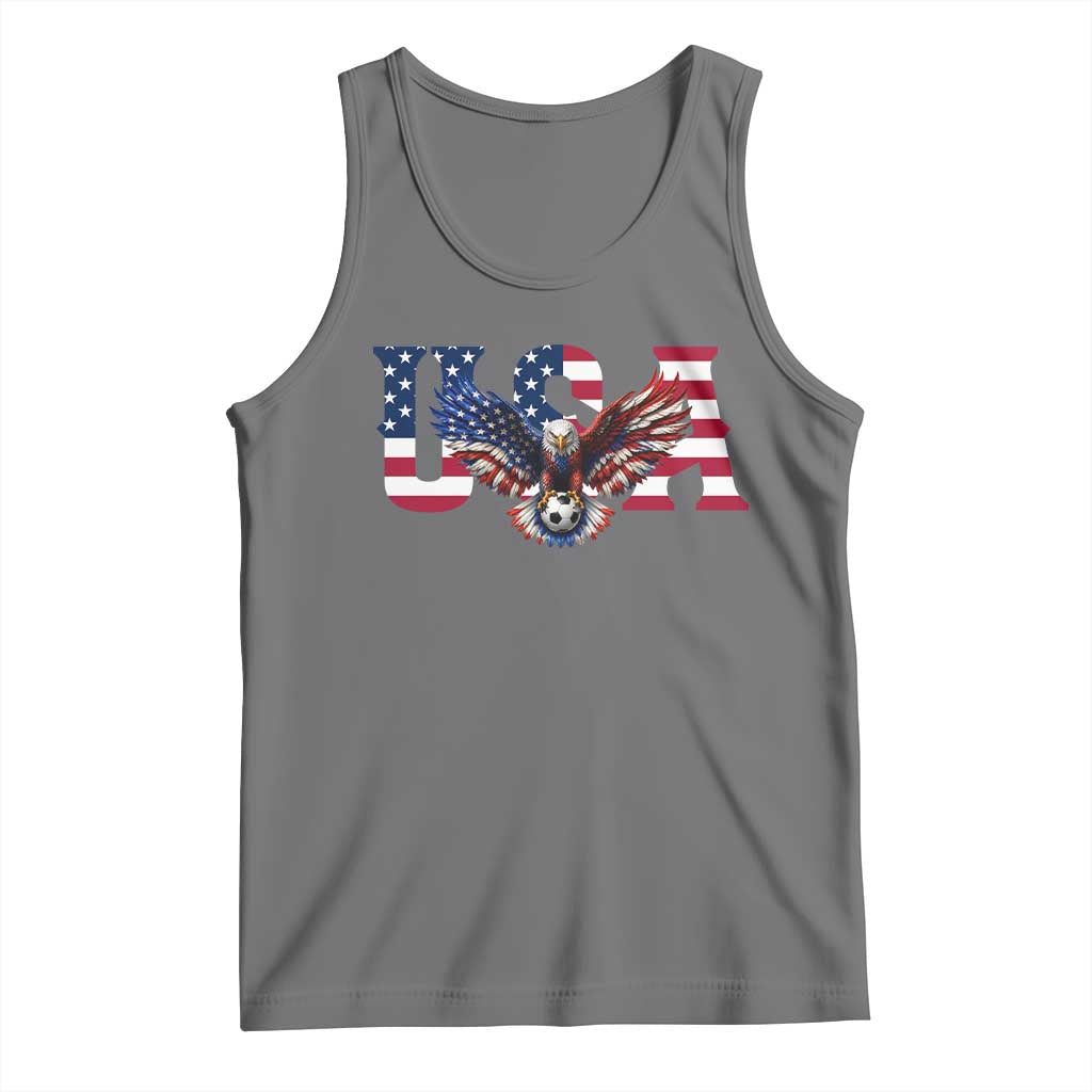 USA Soccer Eagle American Flag Fan Tank Top TS14 Black Heather Print Your Wear