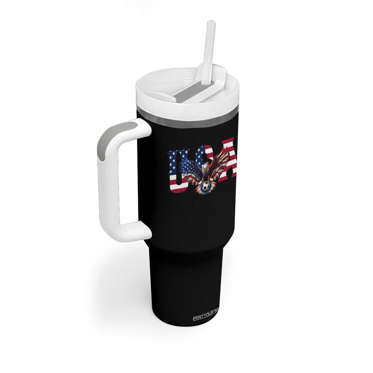 USA Soccer Eagle American Flag Fan Tumbler With Handle TS14 Print Your Wear