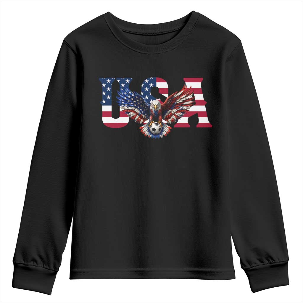 USA Soccer Eagle American Flag Fan Youth Sweatshirt TS14 Black Print Your Wear