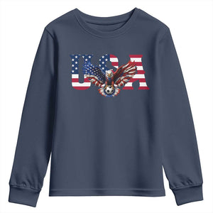 USA Soccer Eagle American Flag Fan Youth Sweatshirt TS14 Navy Print Your Wear