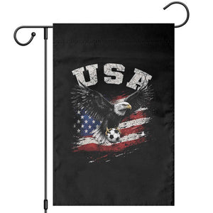 USA Soccer Bald Eagle American Flag Vintage Garden Flag TS14 Black Print Your Wear