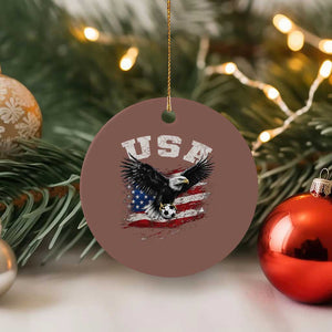 USA Soccer Bald Eagle American Flag Vintage Ceramic Ornament TS14 1pc Mocha Print Your Wear