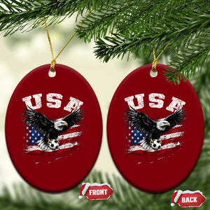 USA Soccer Bald Eagle American Flag Vintage Ceramic Ornament TS14 Print Your Wear