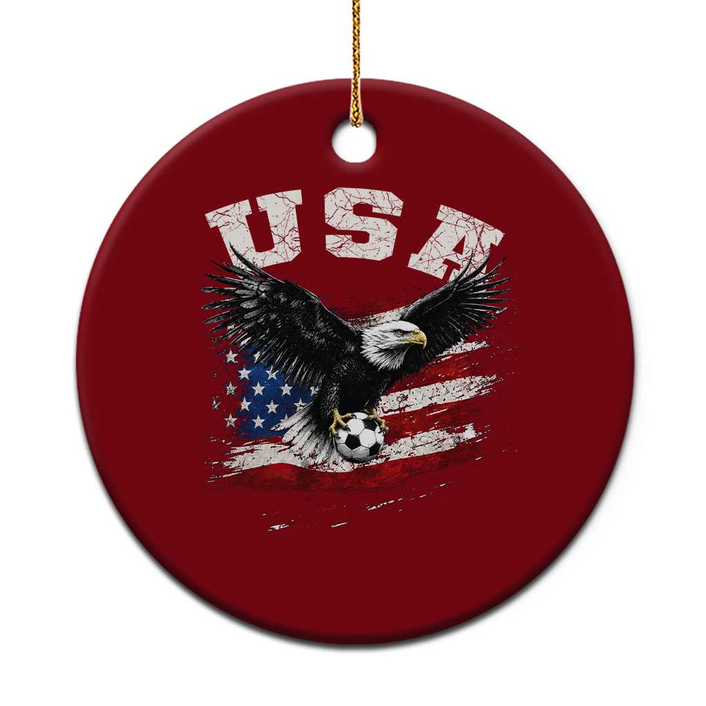 USA Soccer Bald Eagle American Flag Vintage Ceramic Ornament TS14 1pc Red Print Your Wear