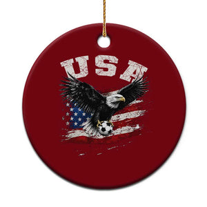 USA Soccer Bald Eagle American Flag Vintage Ceramic Ornament TS14 1pc Red Print Your Wear