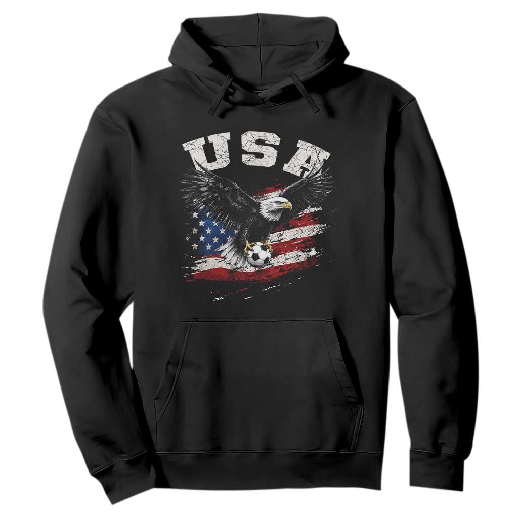 USA Soccer Bald Eagle American Flag Vintage Hoodie TS14 Black Print Your Wear