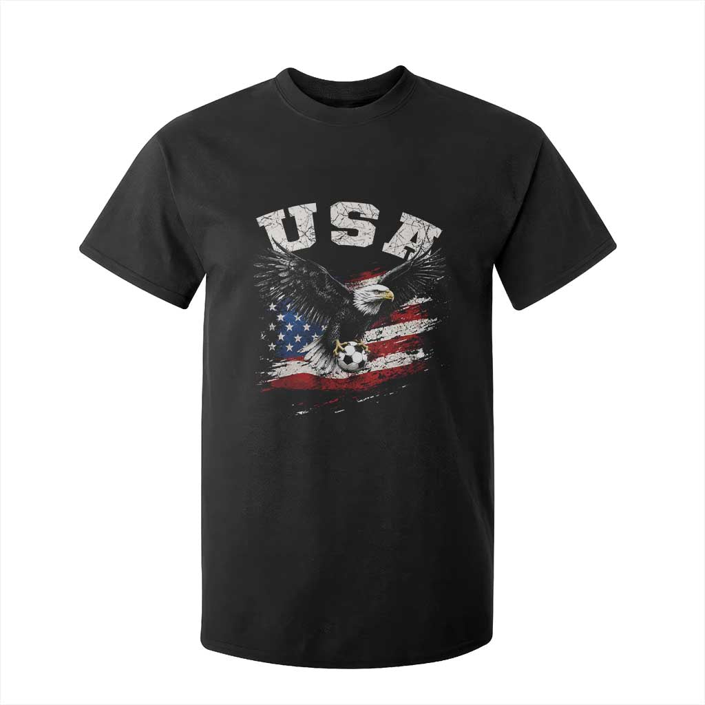 USA Soccer Bald Eagle American Flag Vintage T Shirt For Kid TS14 Black Print Your Wear