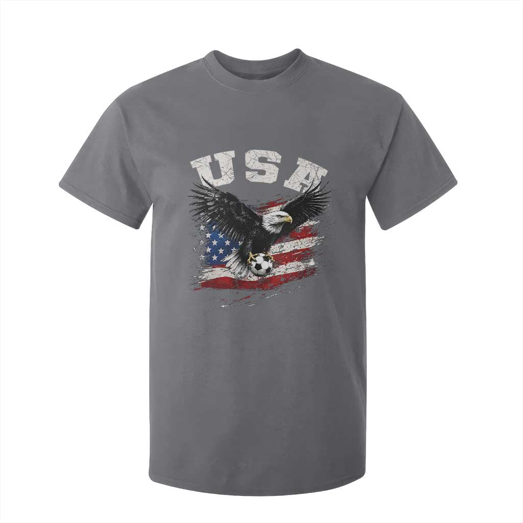 USA Soccer Bald Eagle American Flag Vintage T Shirt For Kid TS14 Charcoal Print Your Wear