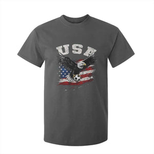 USA Soccer Bald Eagle American Flag Vintage T Shirt For Kid TS14 Dark Heather Print Your Wear